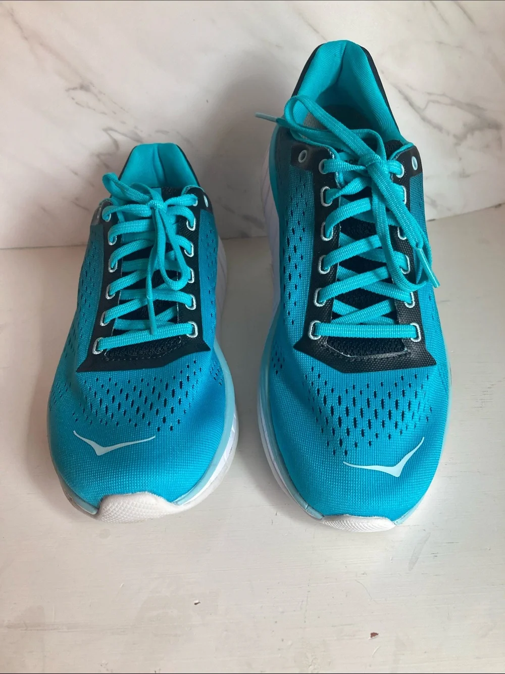Hoka Women's Teal and Navy Athletic Running Shoes